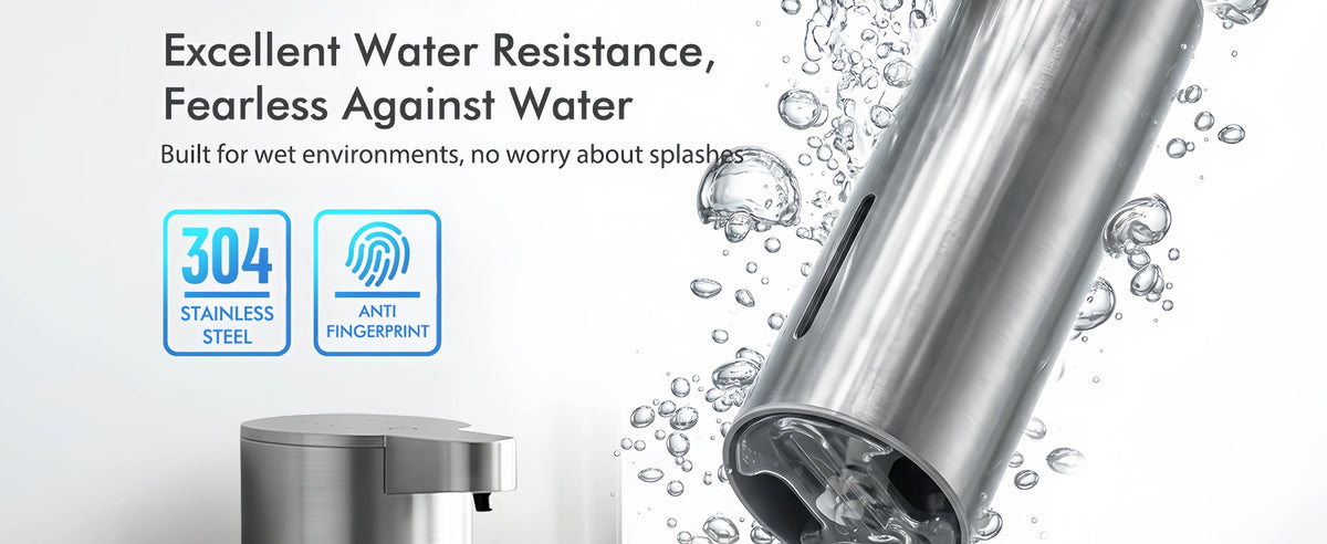 Automatic Soap Dispenser Stainless Touchless Rechargeable Hand Sanitizer Shampoo Detergent Dispenser for Kitchen Bathroom Toilet