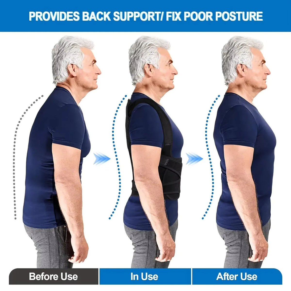 Back Brace Posture Support for Women and Men, Shoulder Straightener, Adjustable Full Back Support for Upper and Lower Back