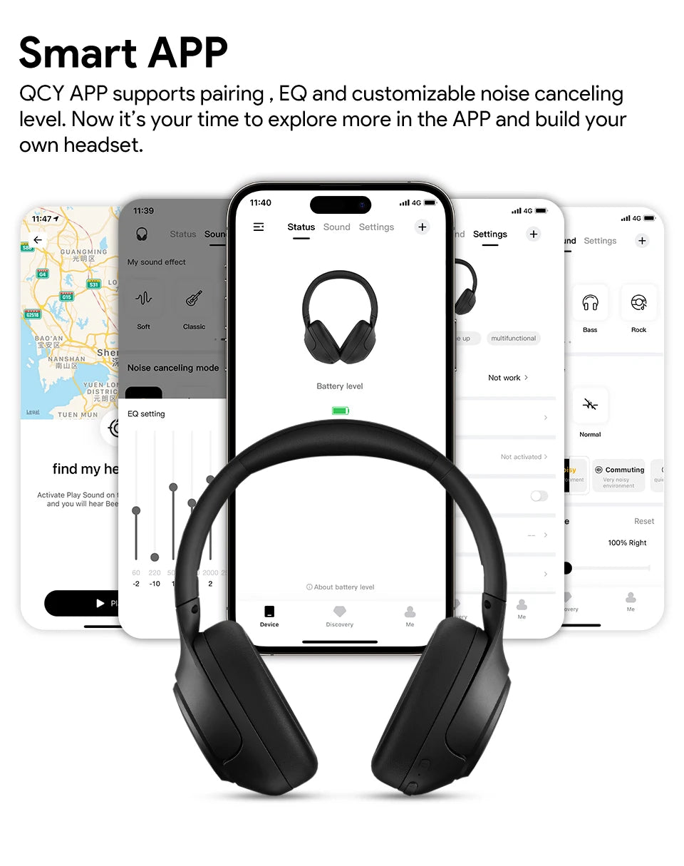 QCY H3 ANC Wireless Headphones Bluetooth 5.4 Hybrid Noise Cancellation 60H