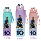 750ML Messi Modrić Neymar Football Star Straw Water Cup Portable Fitness Drink Bottle Kettle Leakproof Drinkware Fans Gifts