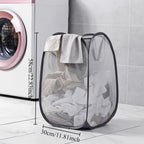 1-10Pcs Collapsible Laundry Basket Dirty Clothes Mesh Pop Up Hamper Storage Basket Toy Storage Bag for Home Bathroom Dorm Travel