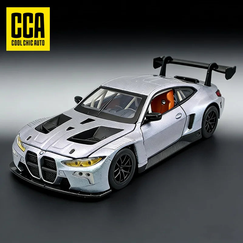 1:24 BMW M4 GT3 Alloy Sports Car Model Diecast Metal Toy Car Vehicles Model Simulation Sound and Light Collection Childrens Gift