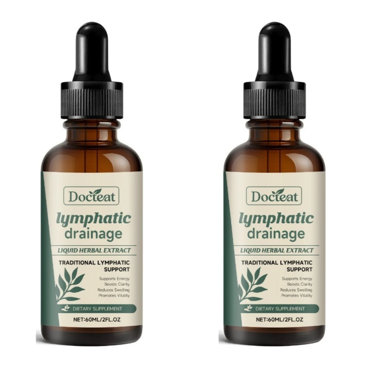Lymphatic Drainage Drops 60ml Supplement Help Bloat Relief & Immune System Health with Cleavers,Red Clover and Stillingia Root