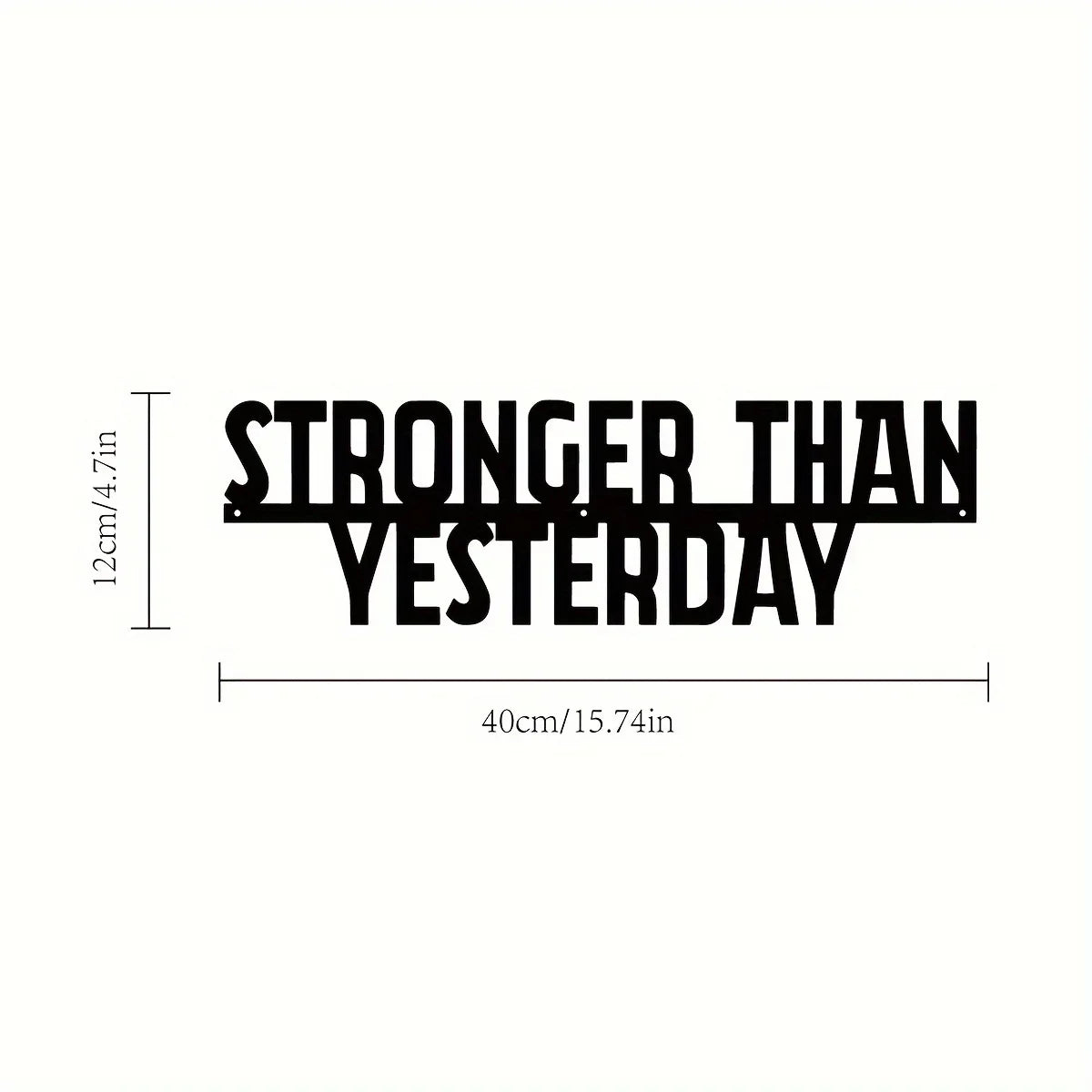 "Stronger than Yesterday" Motivational Metal Sign Inspirational Workout Wall Art Gym Decor Fitness Gift
