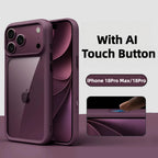 Smart Camera Touch Button Crystal Clear Blackplate Phone Case For iPhone 18 17 Pro Max 18Pro Soft Silicone Edge Shockproof Cover