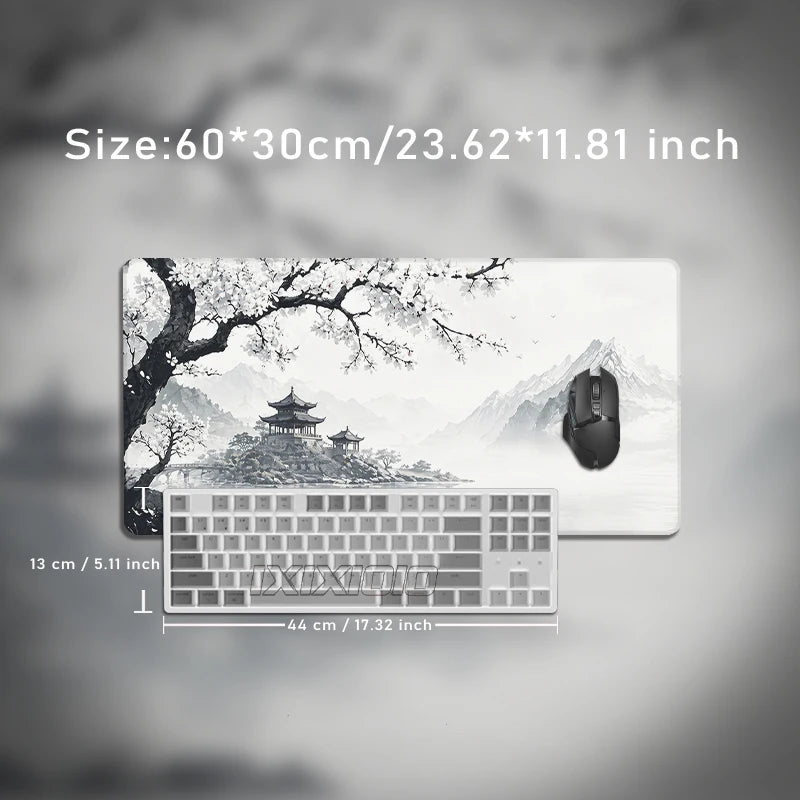 Mouse Pad Black And White Cherry Blossoms Gaming printon demand Large Mousepad XXL MousePads Office Carpet Soft Gaming laptop