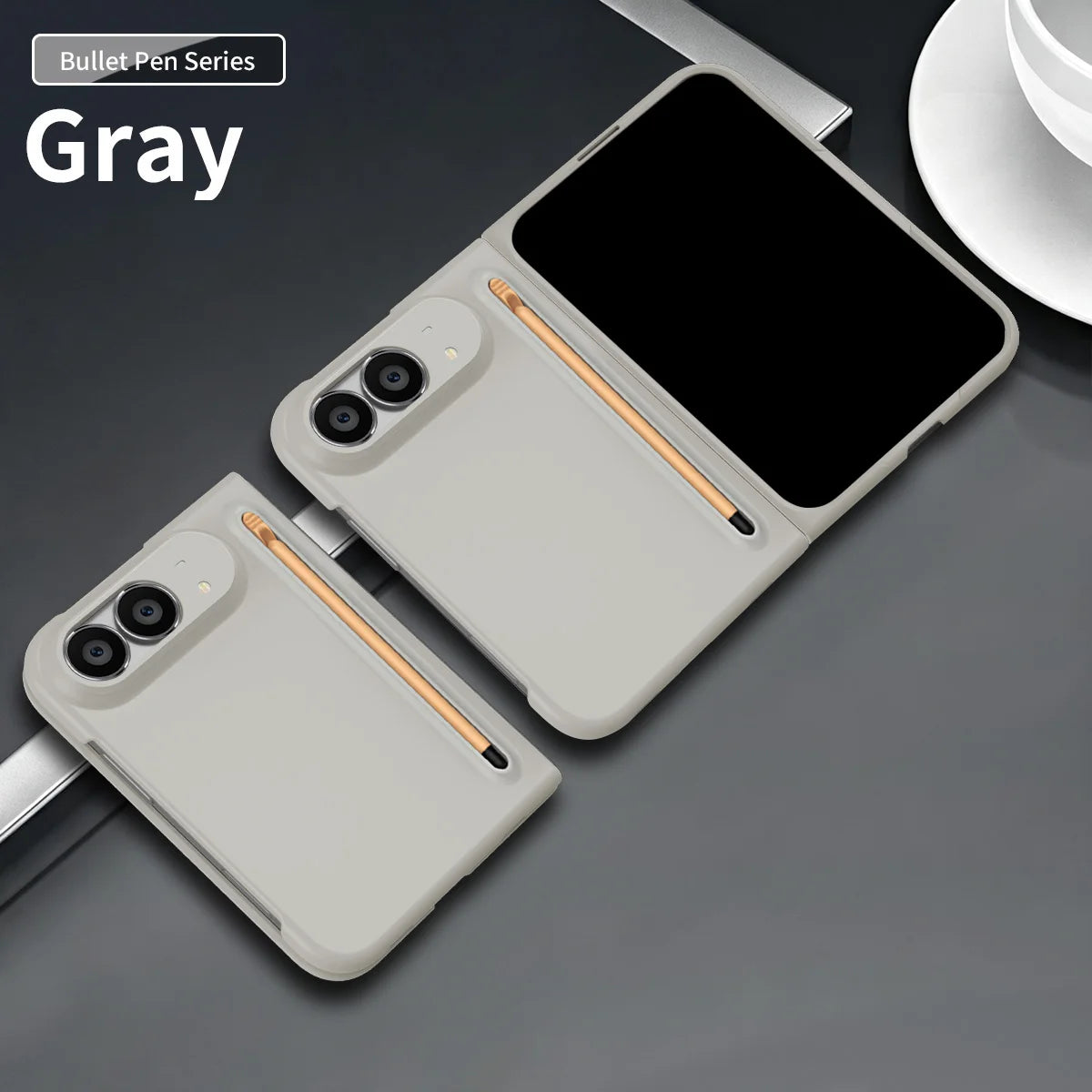 Matte S-Pen Case for iPhone Duo Fold Cover with Built-in Tempered Glass Screen Protector Skin-Friendly Anti-Fingerprint