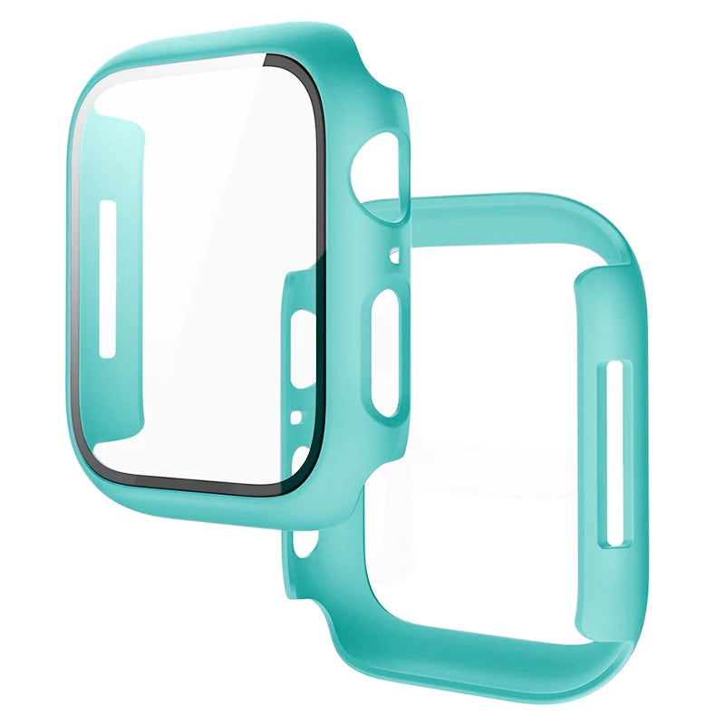 Tempered Glass+Cover For Apple Watch 11 10 9 8 7 46mm 42mm PC Bumper Screen Protector Case iWatch Series 7 6 5 4 SE3 44 40 45mm