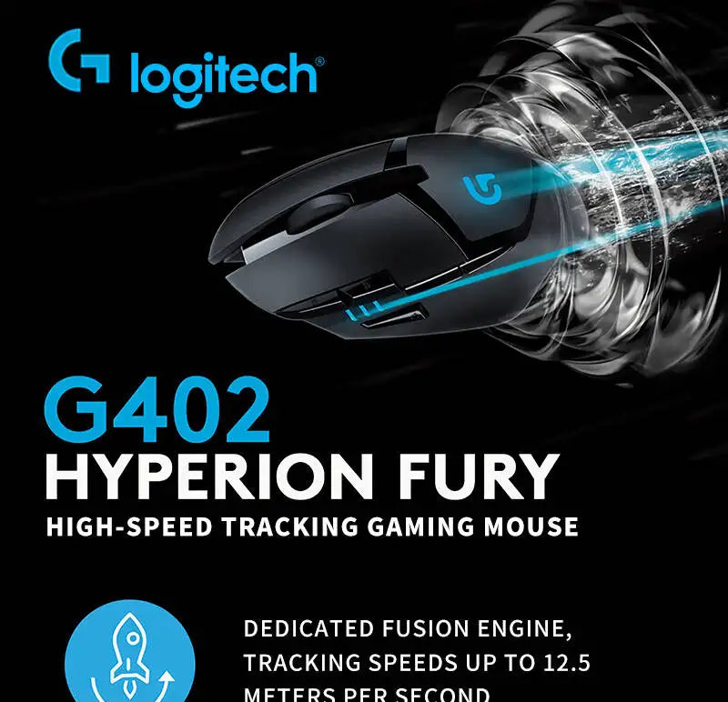 Logitech G402 Hyperion Fury, Wired Gaming Mouse with 4000 DPI, Perfect for FPS & RPG Games G102/G203/M100R