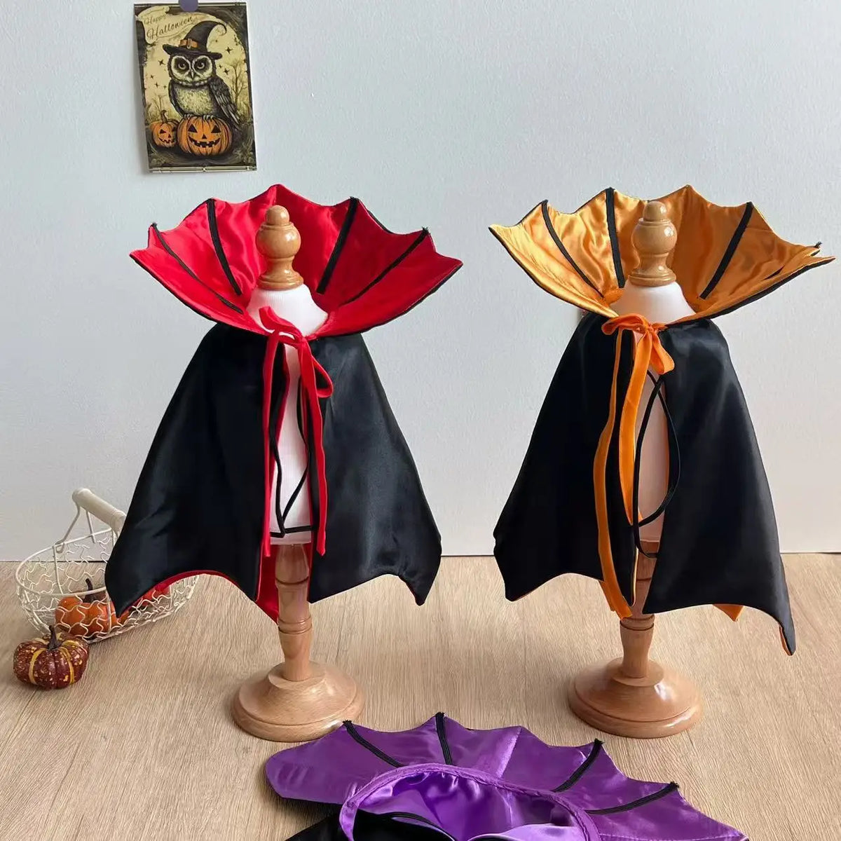 Halloween Cat Dog Vampire Cloak Costume Adjustable Pet Cape Costume Clothes, Halloween Pet Accessories Costumes