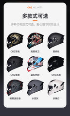 ORZ Personalised Motorcycle Full Face Helmet Men Women Fashion Dual Lens Helmets Motocross Racing Modular Flip Up Casco Moto