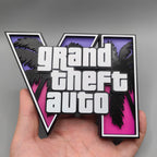 In Stock Custom 3d Gta 6 Grand Theft Auto Logo Stand Creative Desktop Ornament Game Peripheral Display Decor For Home Office