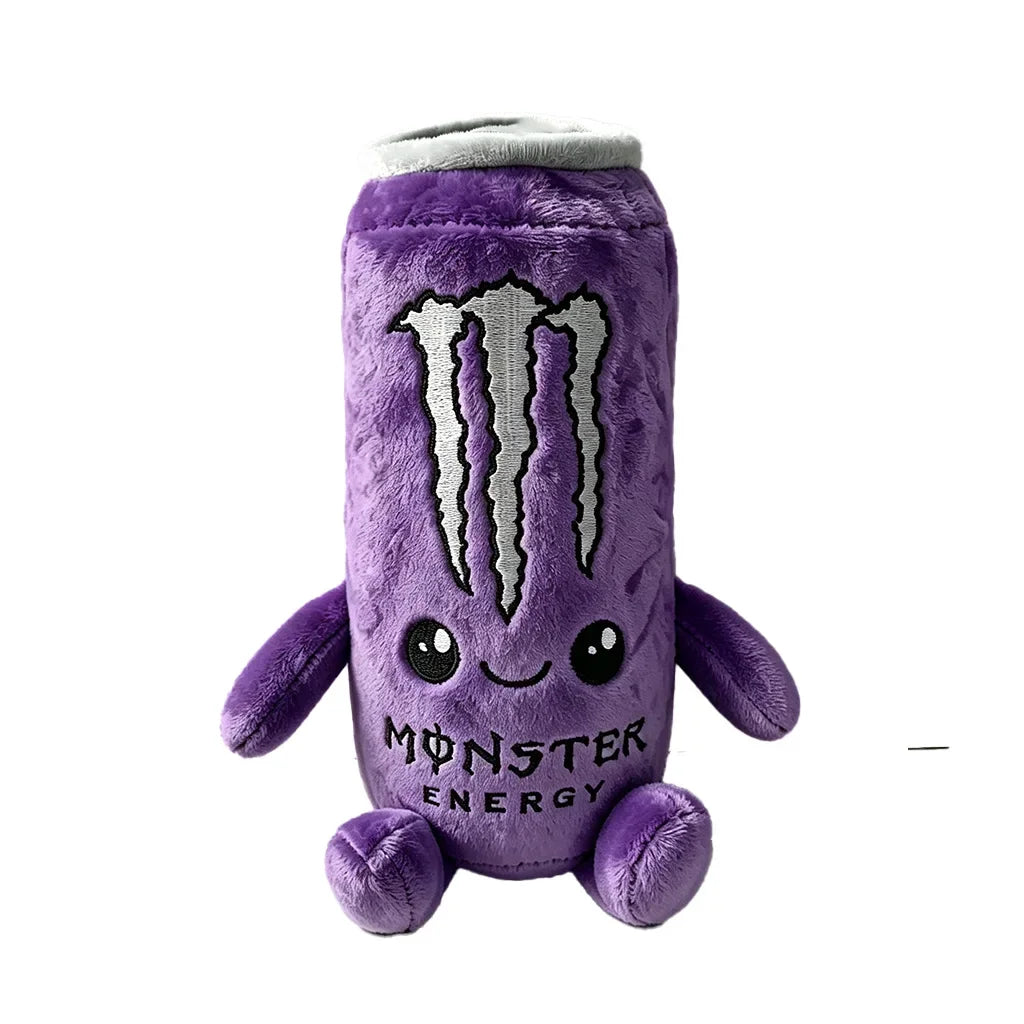 Zero Sugar White Monster Energy Drink Plush Toy Simulation Can Stuffed Ornament Doll Cute Soft Figure Decor Gift for Friend
