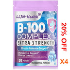 30 Patches Vitamin B Complex Transdermal Patches All B Vitamins Folic Acid, Vitamin C  Immune, Energy & Metabolism Support