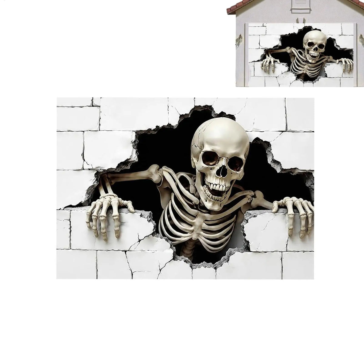 Halloween Garage Door Decorations Large Spooky Thick Fabric Vibrant Halloween Garage Door Banner Cover Decorations for Home Yard