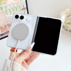 Luxury Clear Shockp Magnetic Wireless Charging Phone Case For iPhone Duo 18 Duo 18 Ultra Hinge Magsafe PC Hard Protect Cover