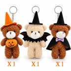 Halloween Plush Bear Small Stuffed Bear Bulks with Witch Hats, Pumpkin for Halloween Party Favor Gifts Goodie Bag Filler Rewards