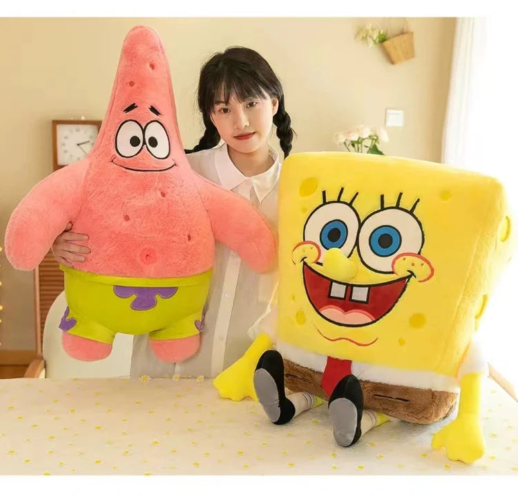 35-100CM SpongeBob Doll SquarePants Patrick Star Plush Anime Cartoon Toy Soft Cute Stuffed Collection Children's Birthday Gift
