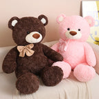 New Soft Bear Plush Toys White Pink Brown Bear Super Cute Huggable Pillow Stuffed Cartoon Animal Cushion Children Birthday Gift