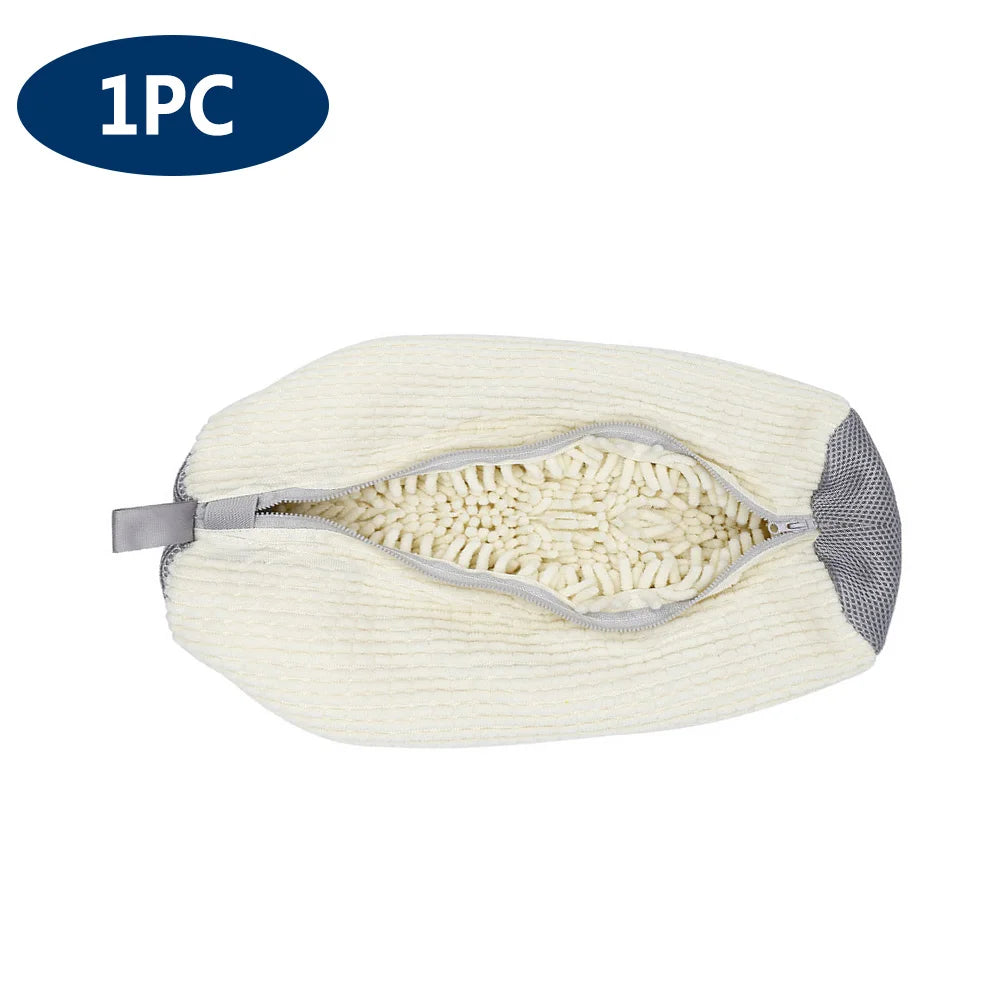 Shoes Washing Bag Laundry Bag Padded Shoe Protector Fluffy Fiber Polyester Laundry Wash Bag Machine Washable Organizer