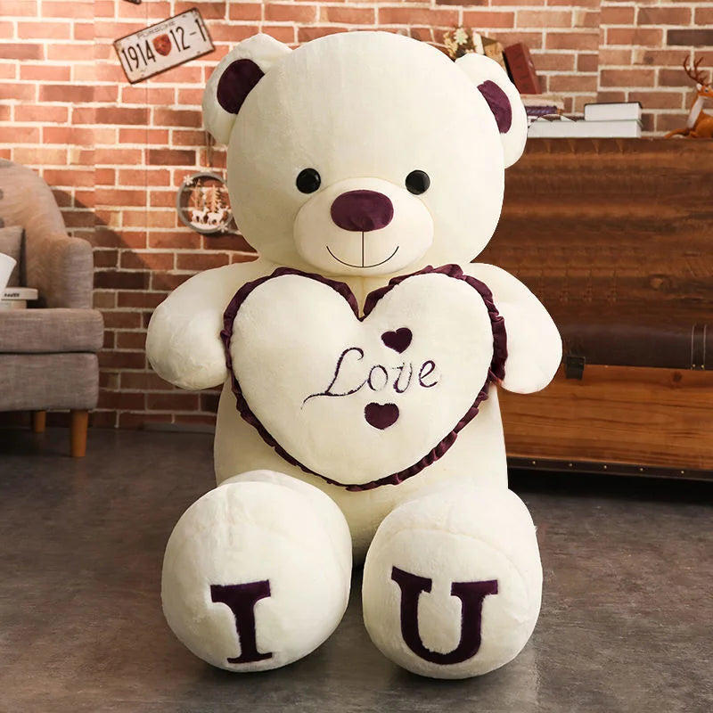 80/100Cm Big Pink Plush Toy Teddy Bear Giant Stuffed Animals Birthday Valentine's Day Gift Soft Pillow Dolls Girlfriend Girl Wif