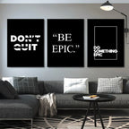 Simple Black White Inspirational Quotes Canvas Art Poster Prints Modern Motivational Wall Decorative Picture for Home Office