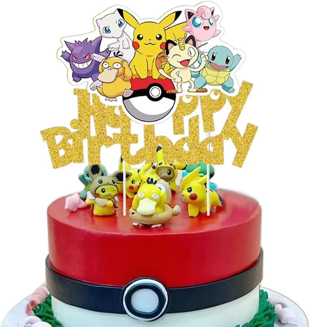 PokeMoned Theme Party Favors Slap Bracelets Stickers Keychain Party Gifts Goodie Bag Stuffers Fillers Birthday Party Decorations