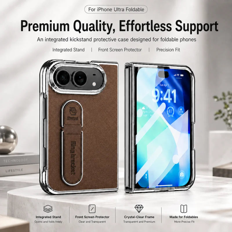 Korean Style Finger Bracket Shockproof Hard Back Phone Case for iPhone Duo 5G