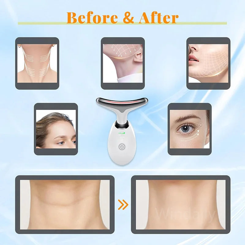Face Lift 7 Colors Neck Beauty Neck Device Slim Massager Facial Lifting Tightening Face Wrinkle Remover Face Care Beauty Machine