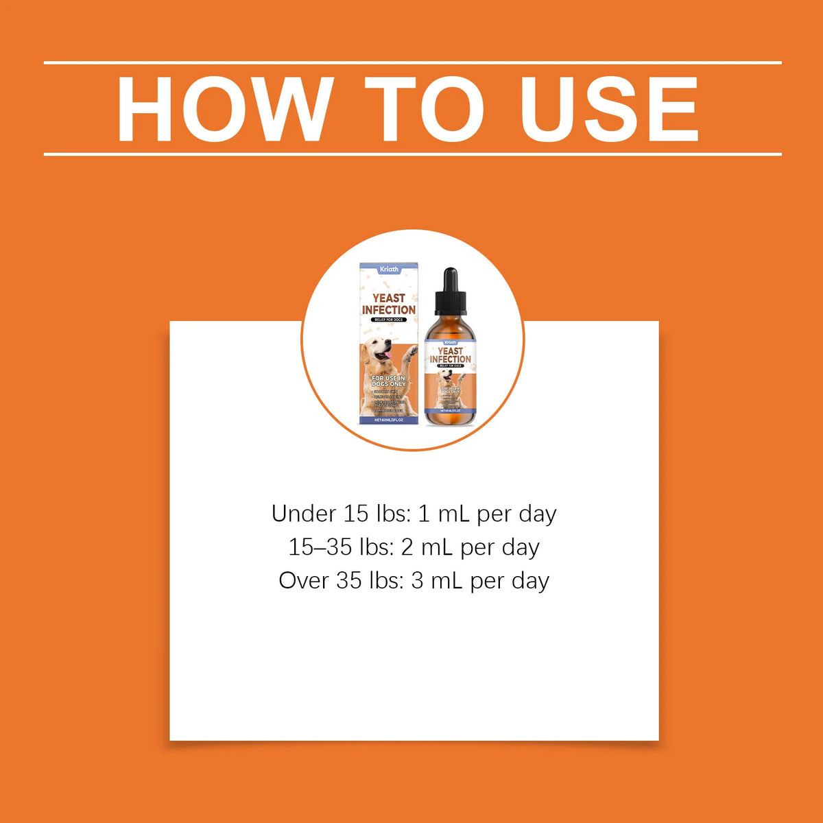Kriath Dog Supplement Drops Promote Nutrient Absorption Improve Immune Defense Ability Gentle Formula Dog Oral Liquid Supplement
