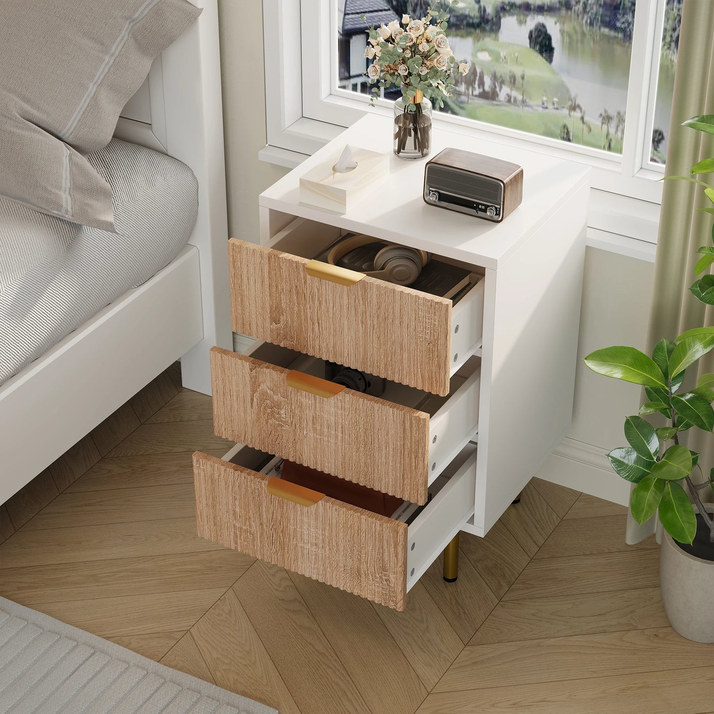 Rosahqnda Modern Drawer Cabinet,5 Drawers,Chest of Drawers,Sideboard,Bedside table,for Living Room,Entryway,Hallway,Wooden