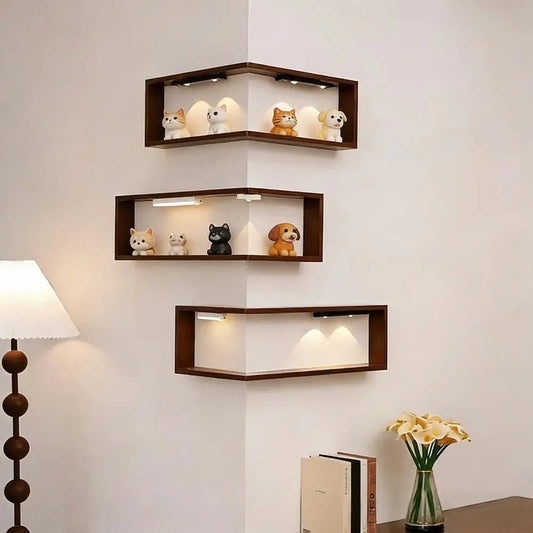 90° Corner Wall Shelf – Floating Display Rack