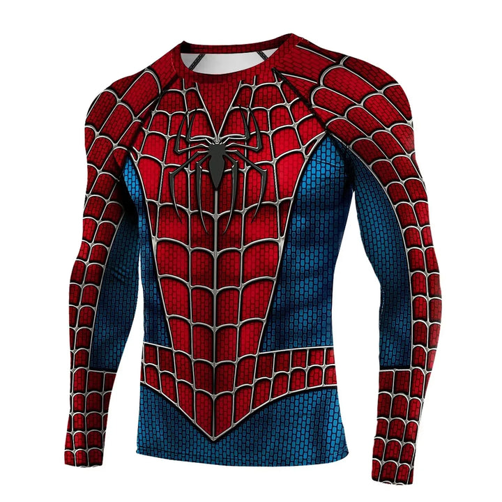 2026 Spider Graphic Vintage Print Compression Long Sleeve T Shirt Quick Dry Sports Fitness Workout Training Top Family Matching
