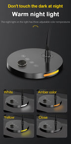 LED Desk Lamp Plug-In Knob Switch Five Level Dimming Desktop Reading Lamps Bedroom Dormitory  Clip Type Iron Bedside Desk Light