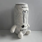 Zero Sugar White Monster Energy Drink Plush Toy Simulation Can Stuffed Ornament Doll Cute Soft Figure Decor Gift for Friend