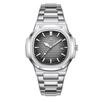 2026 New Luxury Military Man Watch Square Waterproof Luminous Date Week Men Watch Stainless Steel Quartz Men's Watches Reloj+box