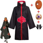 Naruto Akatsuki Tobi Cosplay Full Set: Obito Uchiha Costume with Coat, Mask, Shoes & Jade Ring – Perfect for Cosplay Events