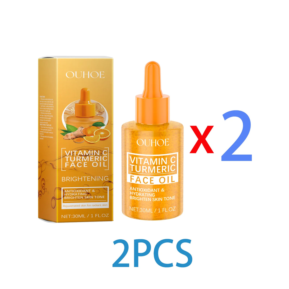 30ml Vitamin C Brightening Serum with Turmeric Extract Niacinamide Face Moisturizer Hydrating Glow Booster for Even Skin Tone