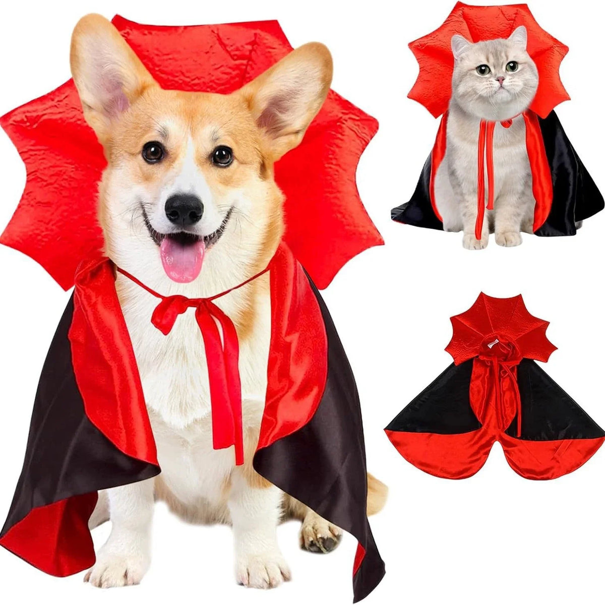 Halloween Dog Costumes Vampire Cape, Pet Cats Cosplay Costume Funny Clothes Cloak, Dog Mantle Apparel for Halloween Party