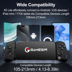 GameSir X5 Lite Mobile Phone Gamepads for iPhone 16 15 Series iPad Mini Android Tablet Controller Hall Effect Joysticks Design