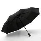 8-Rib Automatic High Quality Umbrella - One-Touch Open/Close, Compact Foldable Design for Men & Women, Navy & Black, Business &