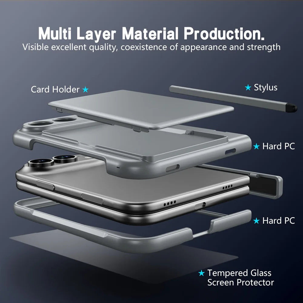 iPhone Duo Case With S Pen Holder Card Wallet Hinge Screen Protector And Stand