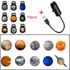 USB Starry Sky Projector Lamp 360° Rotatable Flexible Hose Planet Galaxy Projection Light with 17/12 Pcs Film Slides Bedroom