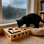 Juguetes de madera para gatos, rascadores de uñas, laberinto, estilo túnel, caja de excavación, juguetes interactivos para rascar de interior