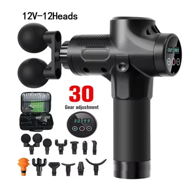 Fascial Massage Gun Electric Percussion Pistol Massager Body Neck Back Deep Tissue Muscle Relaxation Massage Gun Fitness
