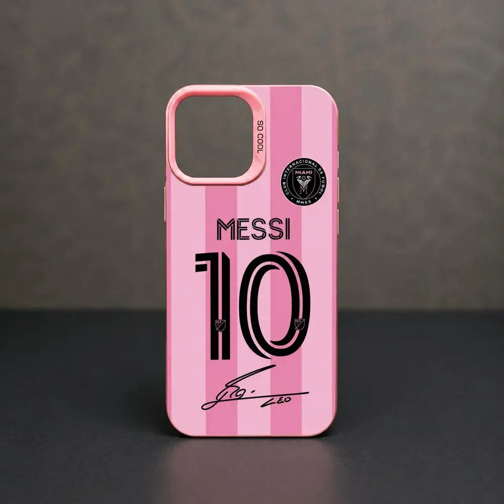 Messi Number 10 Gradient Silver Shockproof Phone Case For iPhone 11 To 17