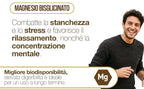 Magnesium Bisglycinate 120 Capsules with Vitamins B1, B5, and B6 for Fatigue | Supports the Nervous System, Muscles, and Energy Metabolism. 4 Months. Vegan, Gluten-Free and Lactose-Free, Made in Italy