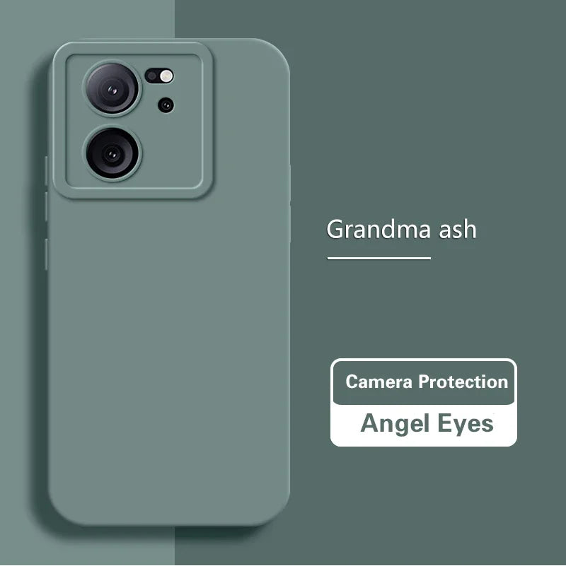 Durable Matte Angel Eyes Case for Xiaomi 13T 13 T Pro Shockproof Soft Square Liquid Silicone Original Mi13T 13TPro 5G Back Cover