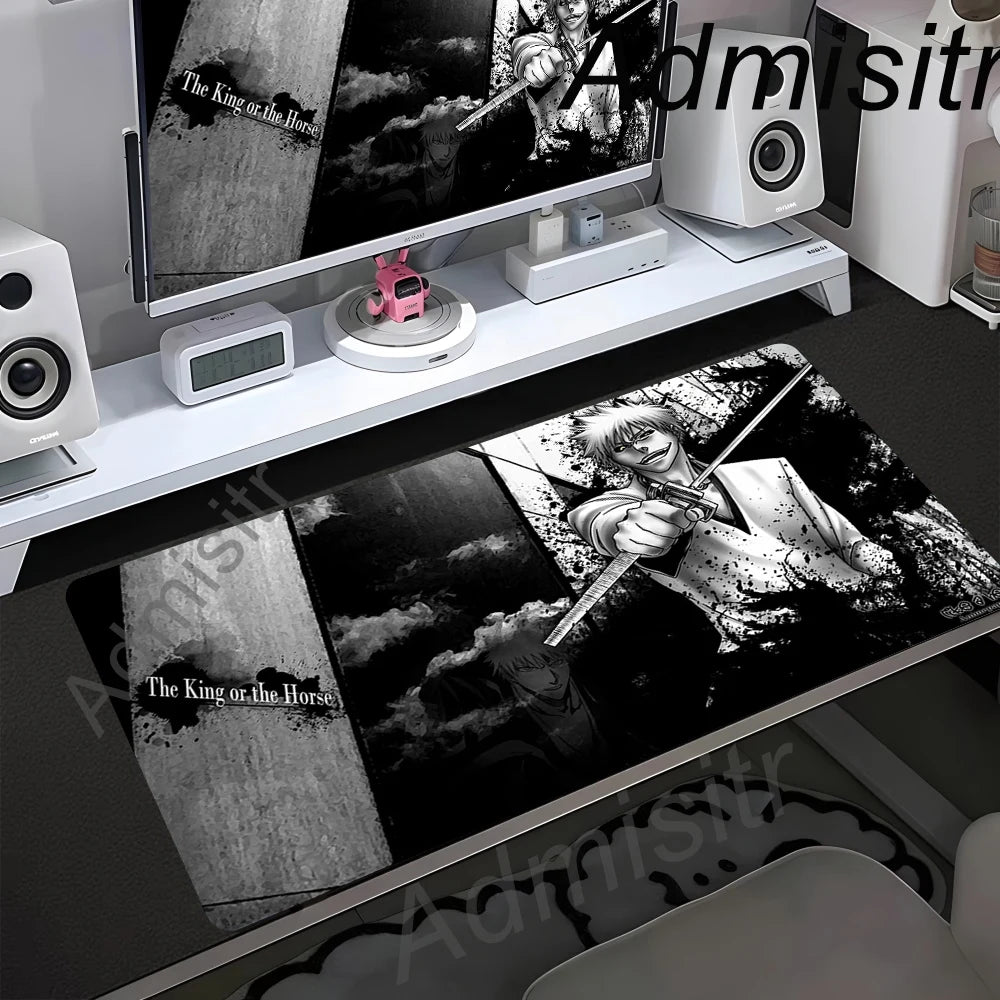 Bleach Kurosaki Ichigo Anime Mouse Pad Pc Gamer Accessories Desk Mats Rubber Carpet Mousepad Office Table Pads Gaming Mouse Mats