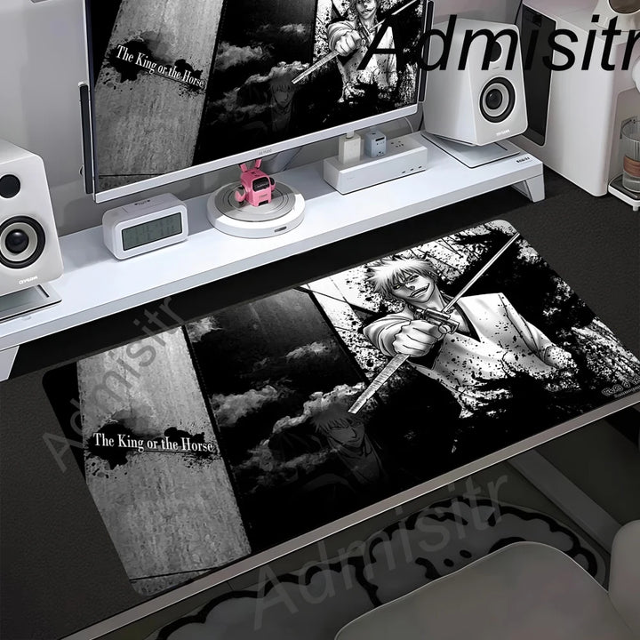 Bleach Kurosaki Ichigo Anime Mouse Pad Pc Gamer Accessories Desk Mats Rubber Carpet Mousepad Office Table Pads Gaming Mouse Mats